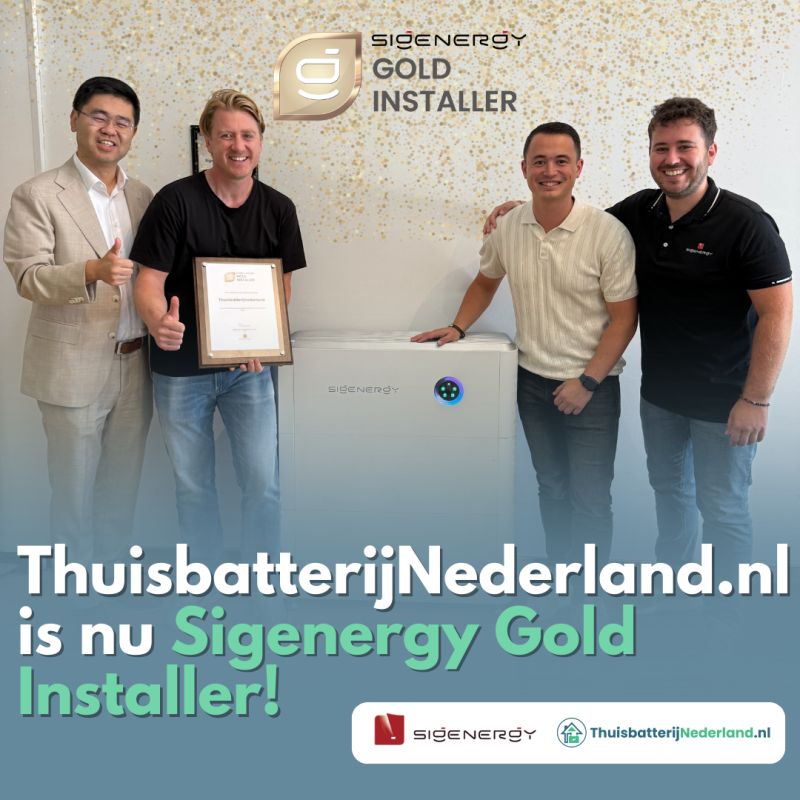 ThuisbatterijNederland.nl uitgeroepen tot Sigenergy Gold Installer