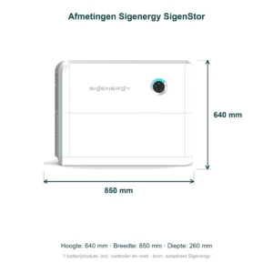 Sigenergy SigenStor thuisbatterij 6 kWh – inclusief installatie
